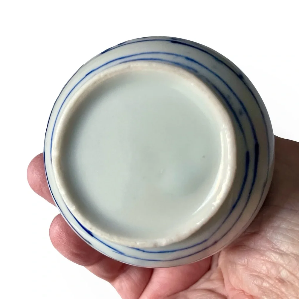 19th Century Chinese Blue and White Hand Painted Porcelain Bottle Bud Vase